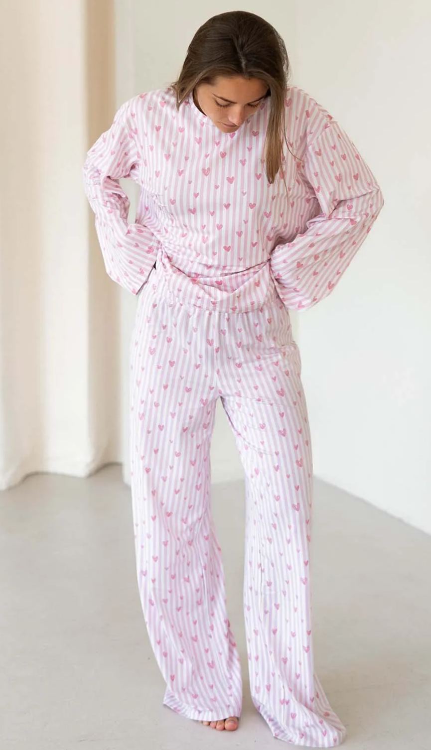 Sleep Shirt Hearts Print Pajama Top