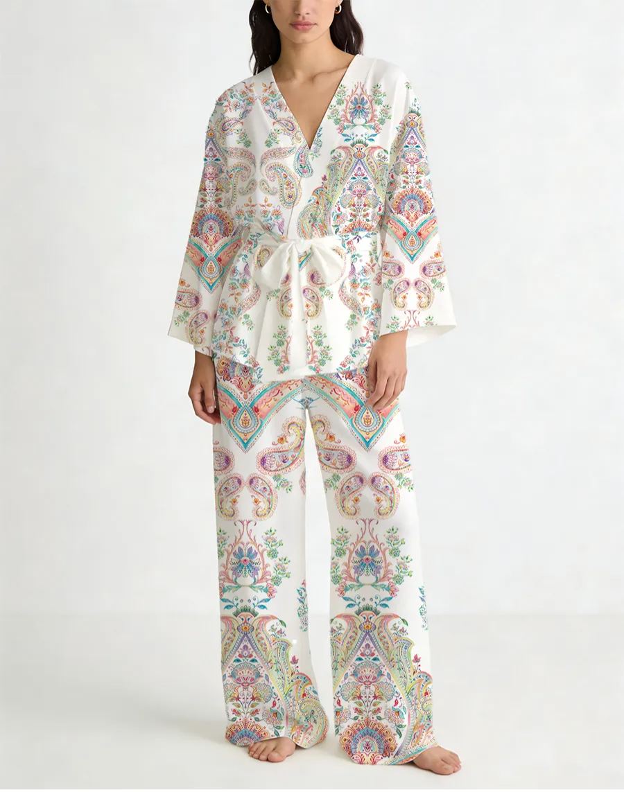 Colordate Floral Print Loungewear Set For Women
