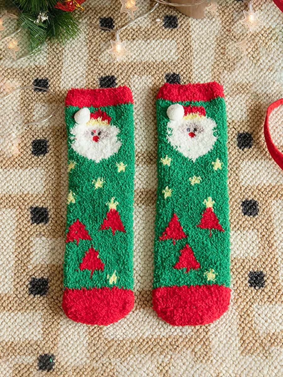Coral Fleece Christmas Gift Christmas Animal Socks for Men and Women
