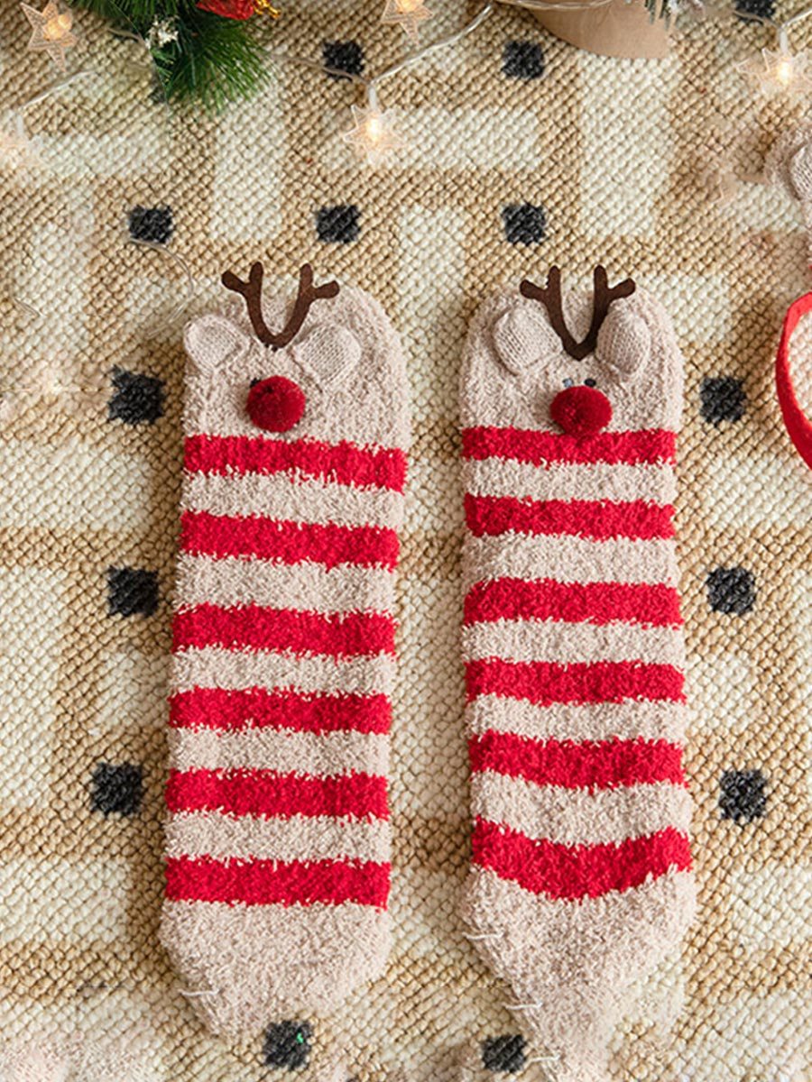 Coral Fleece Christmas Gift Christmas Animal Socks for Men and Women