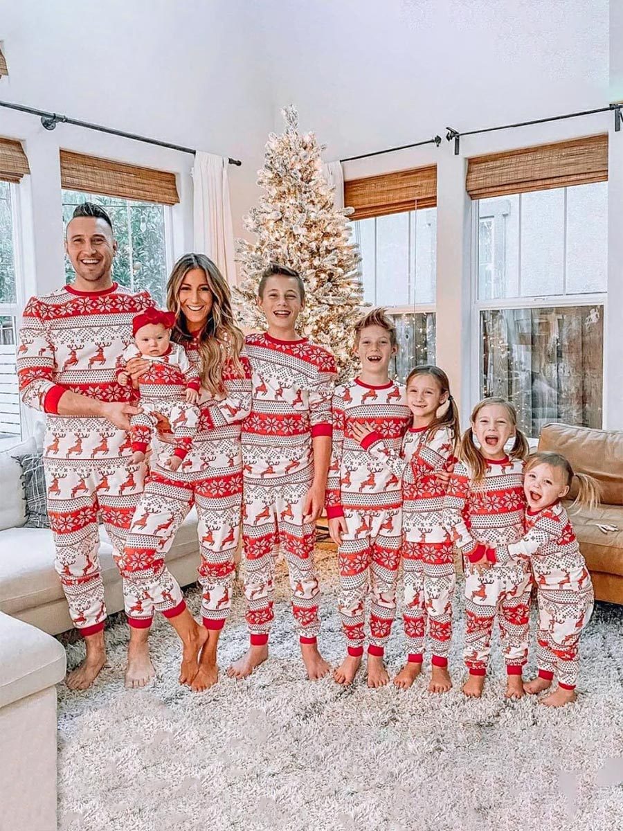 Christmas Elk Print Family Pajama Set