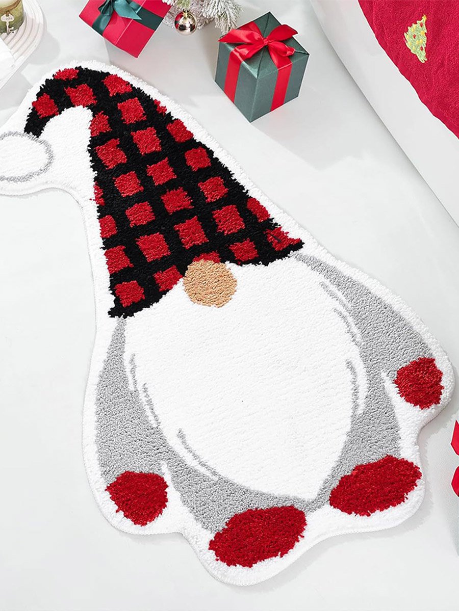 Christmas Santa Claus Gingerbread Man Snowman Bathroom Absorbent Floor Mat