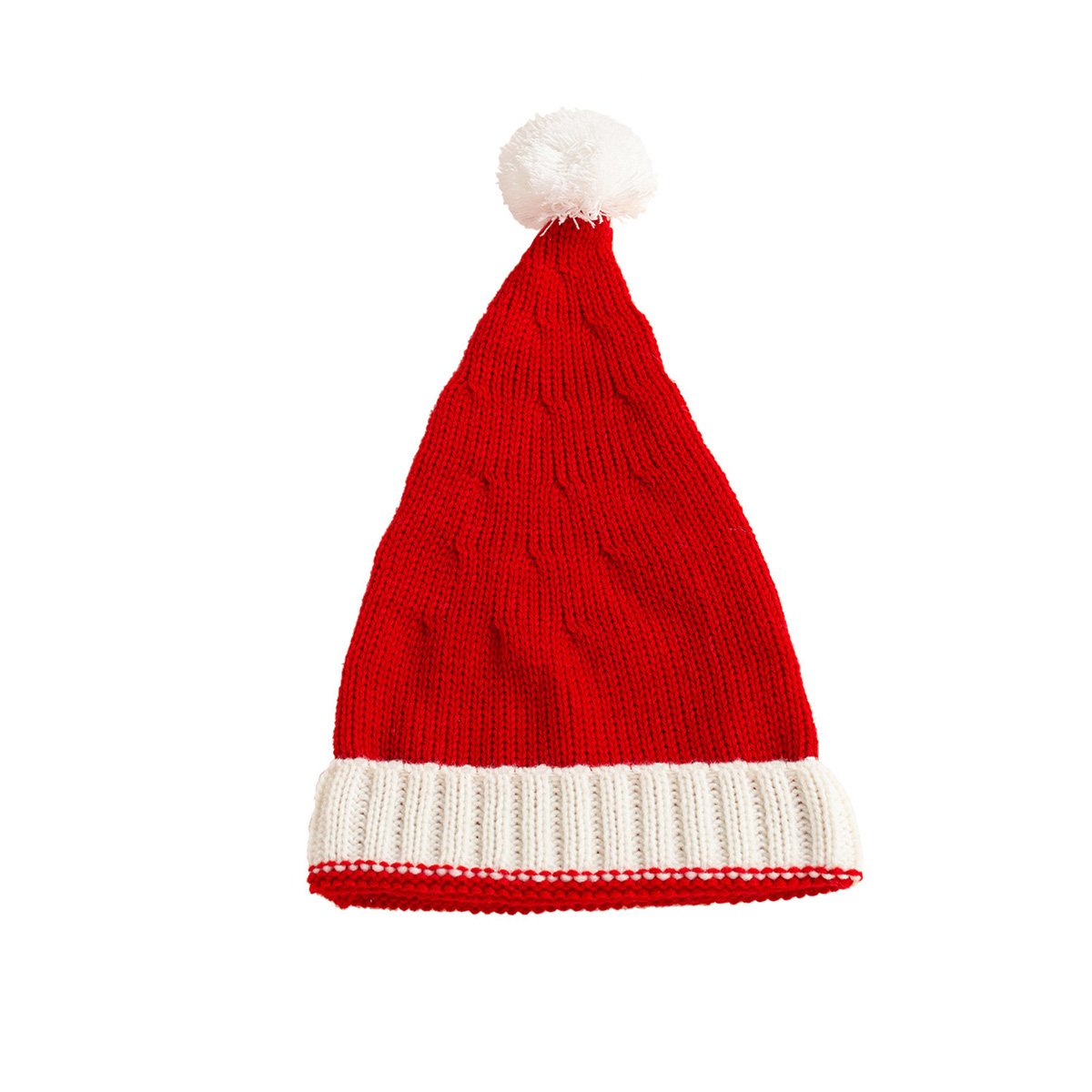 Christmas Pom-Pom Two-Color Knitted Hat