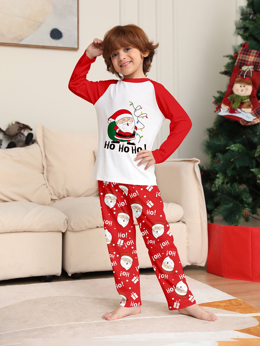 Santa Claus Alphabet Printed Family Homewear Set