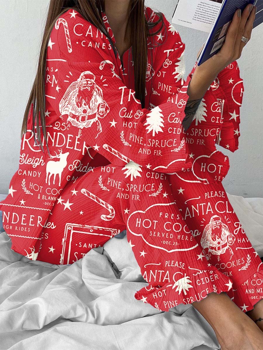 Women's Christmas Printed Homewear Suit