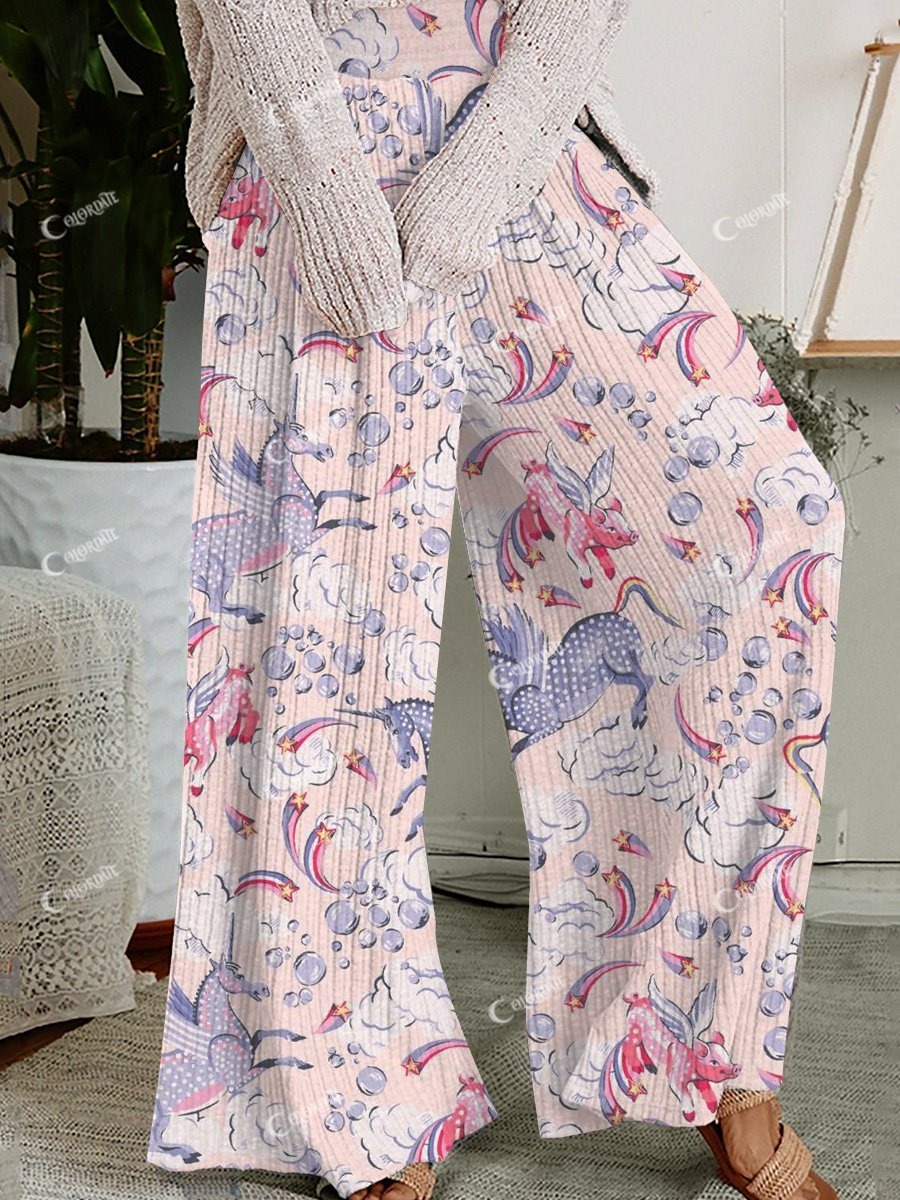 Women's Fantasy Unicorn Wide Leg Pants