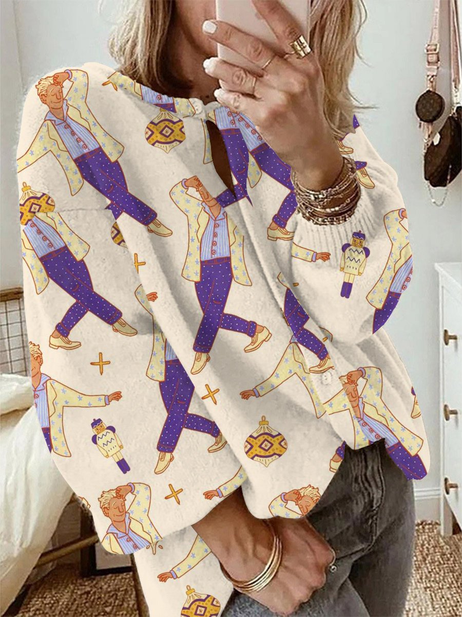 Women's Christmas Party Dancing Man Cardigan