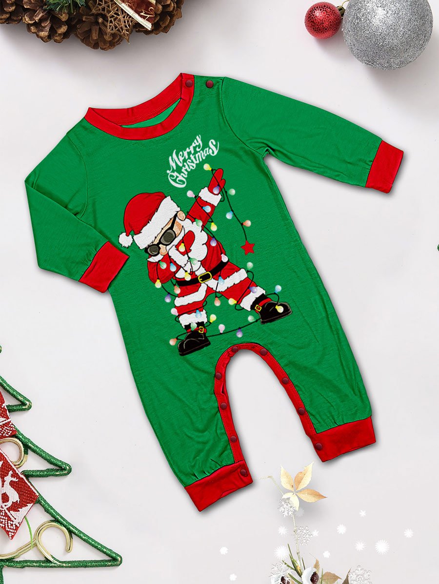 Santa Print Family Long Sleeve Pajama Set