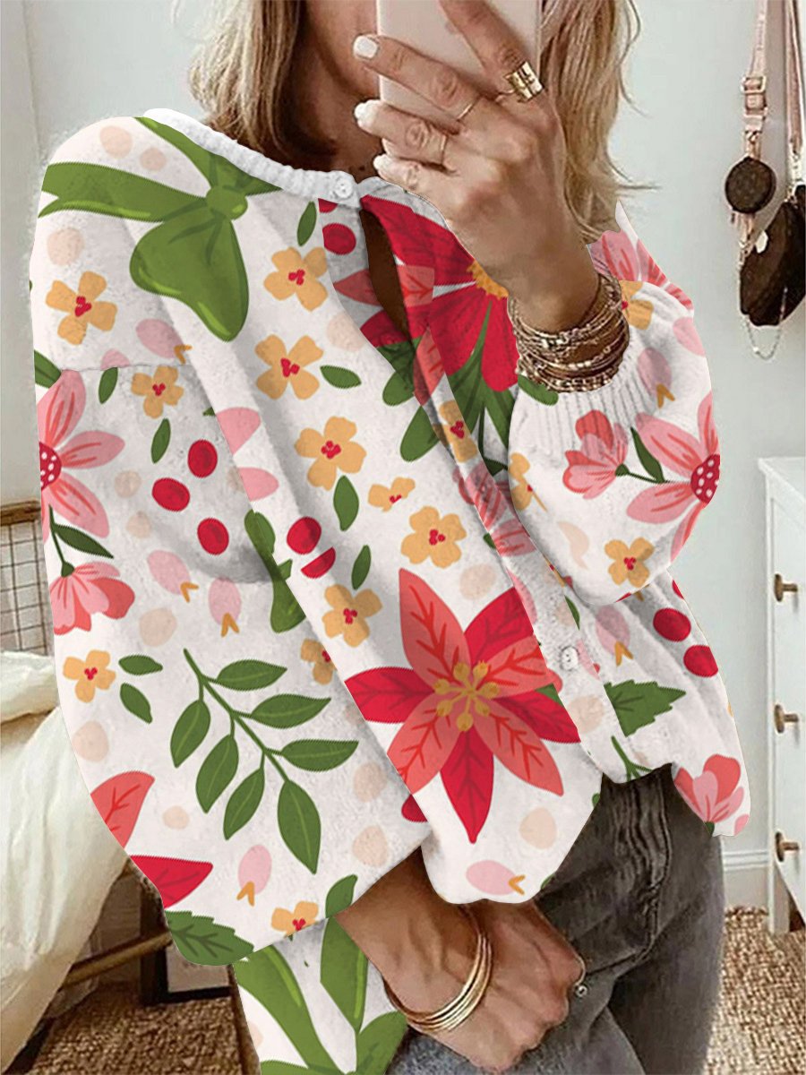 Women's Poinsettia Cardigan