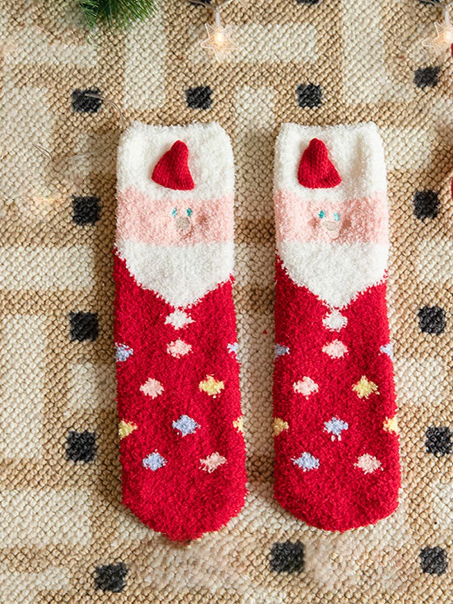 Coral Fleece Christmas Gift Christmas Animal Socks for Men and Women
