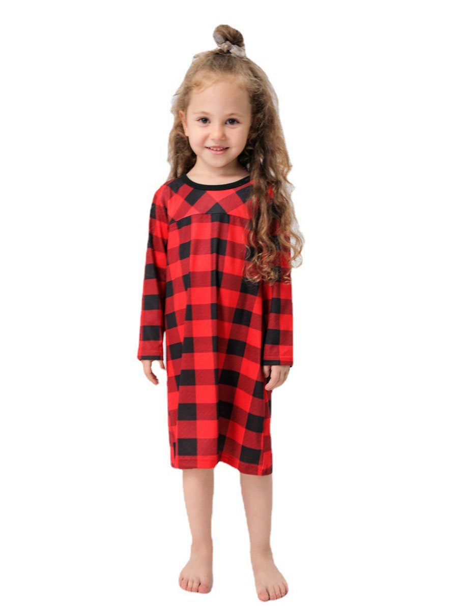 Family Set Christmas Plaid Print Family Pajamas