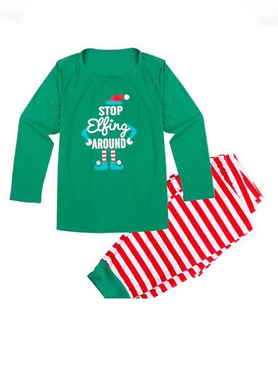 Christmas Hat Stripe Print Family Set