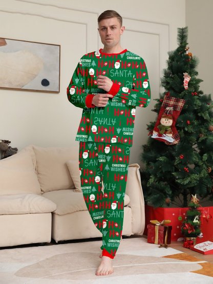 Christmas Letter Print Parent-Child Set