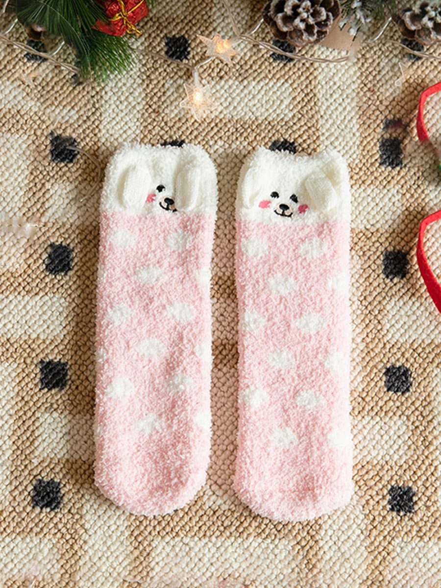 Coral Fleece Christmas Gift Christmas Animal Socks for Men and Women