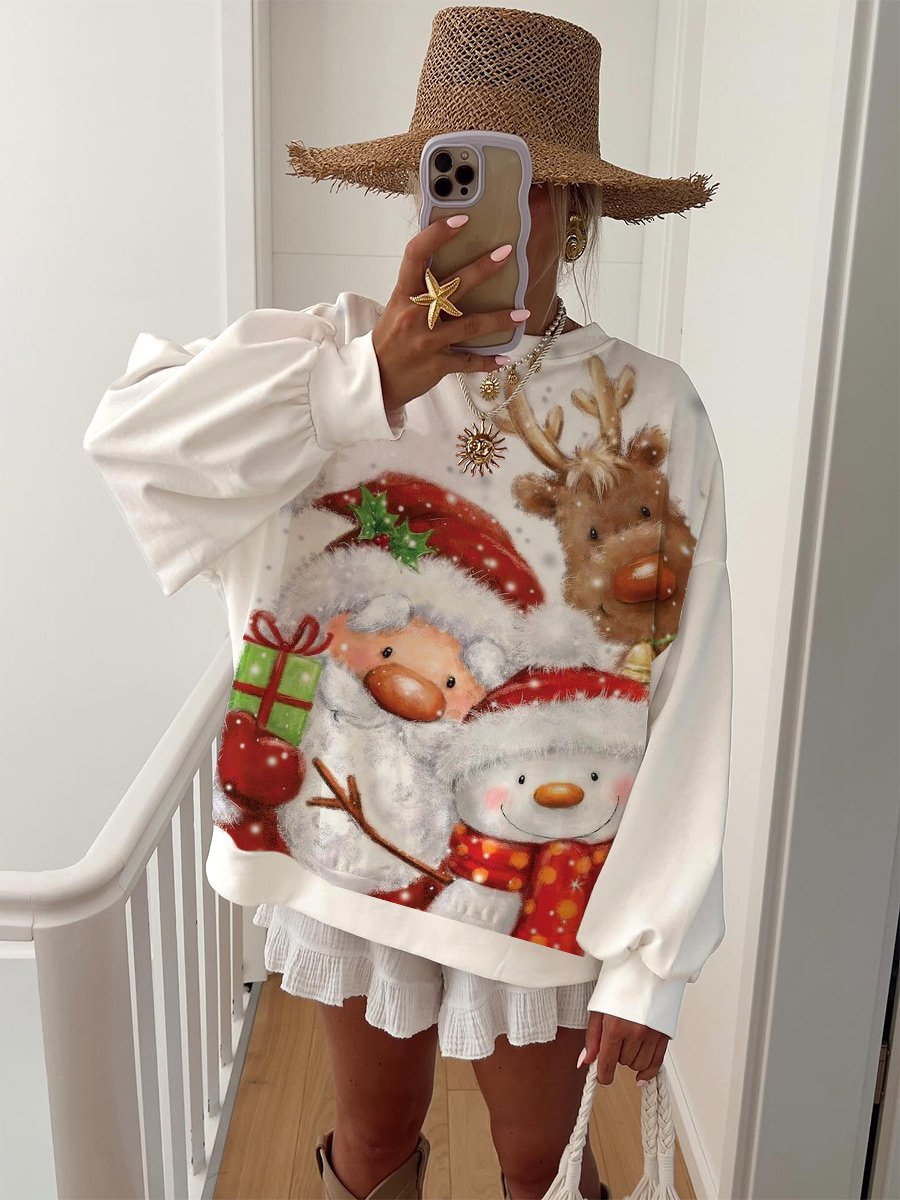 Women's Christmas Family Printed Home Long Sleeve Sweater