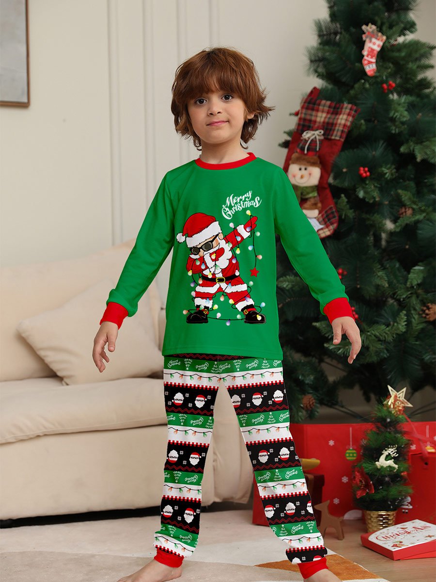 Santa Print Family Long Sleeve Pajama Set