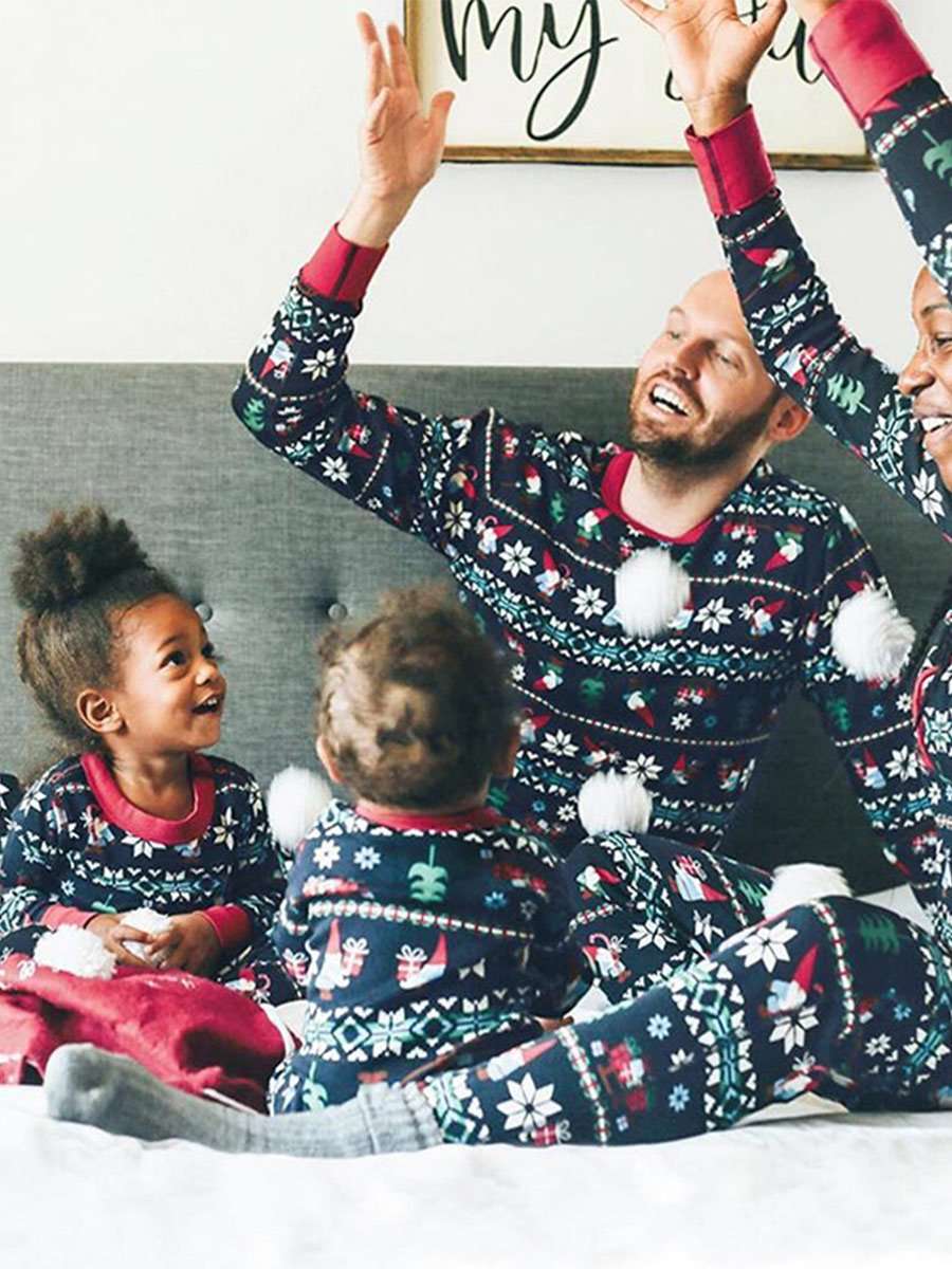 Christmas Snowflake Print Family Lounge Suit