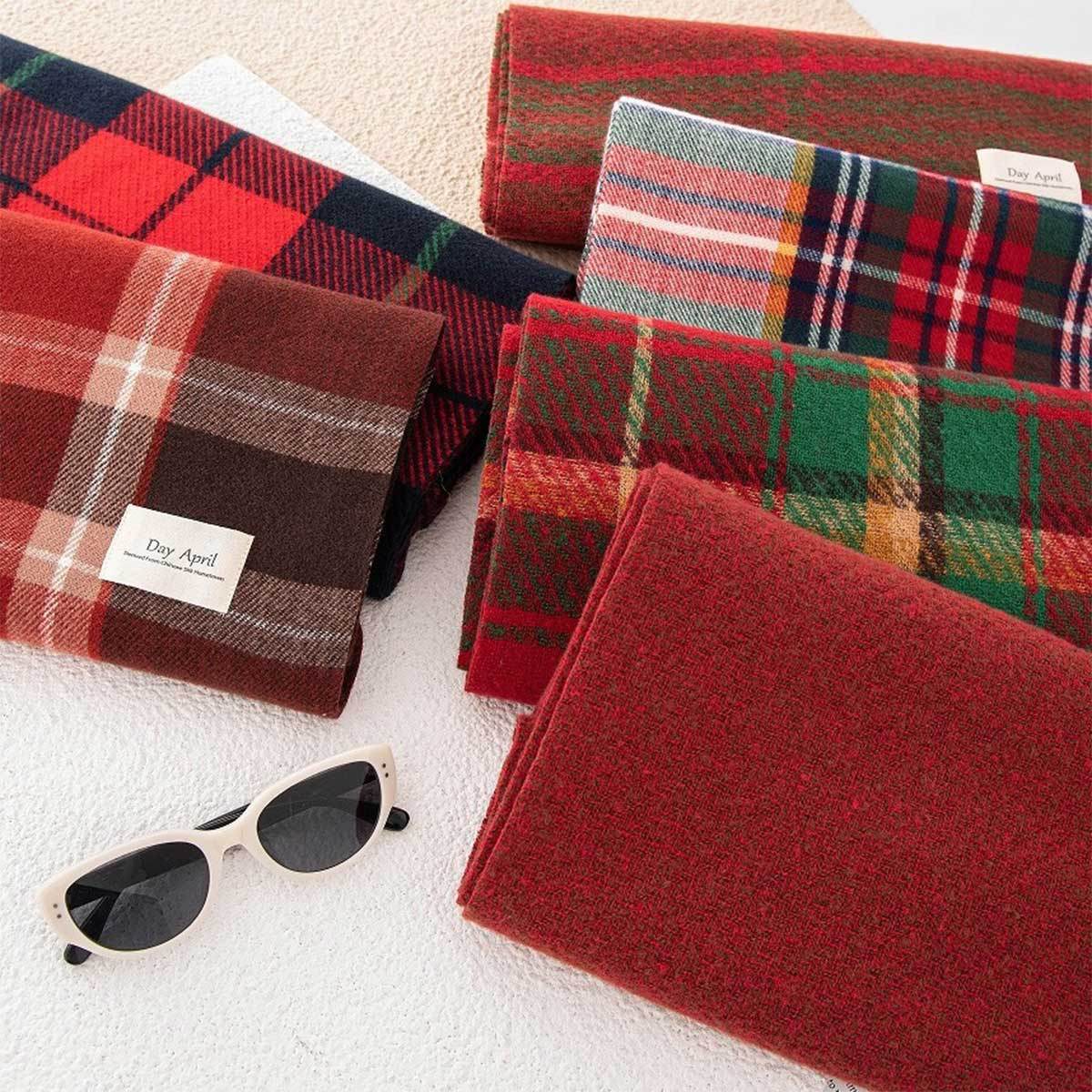 Christmas Ankora Red Plaid Scarf