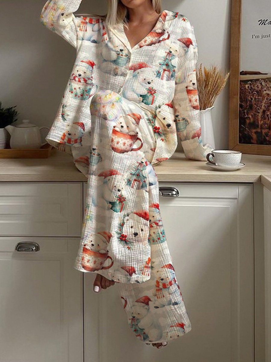 Women's Cute Polar Bear Pajama Set