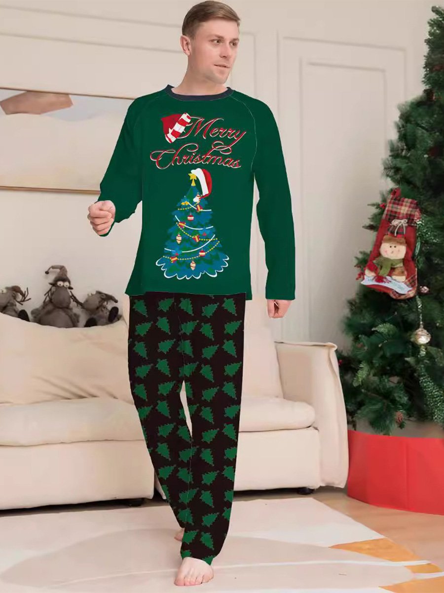 Christmas Tree Printed Family Pajamas Set