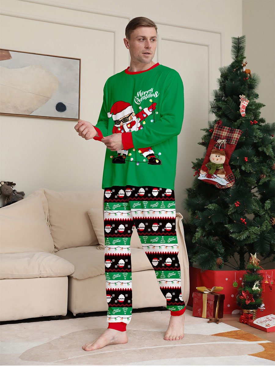 Santa Print Family Long Sleeve Pajama Set