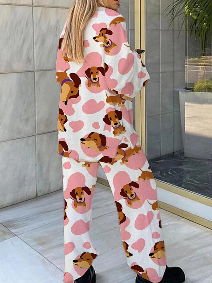Women's Heart Dachshund Sweatshirt Set