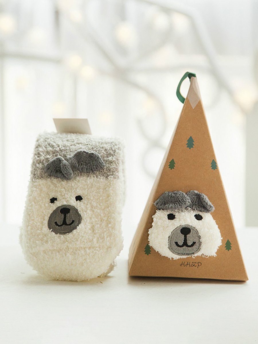 Women's Thick Coral Fleece 3D Christmas Socks