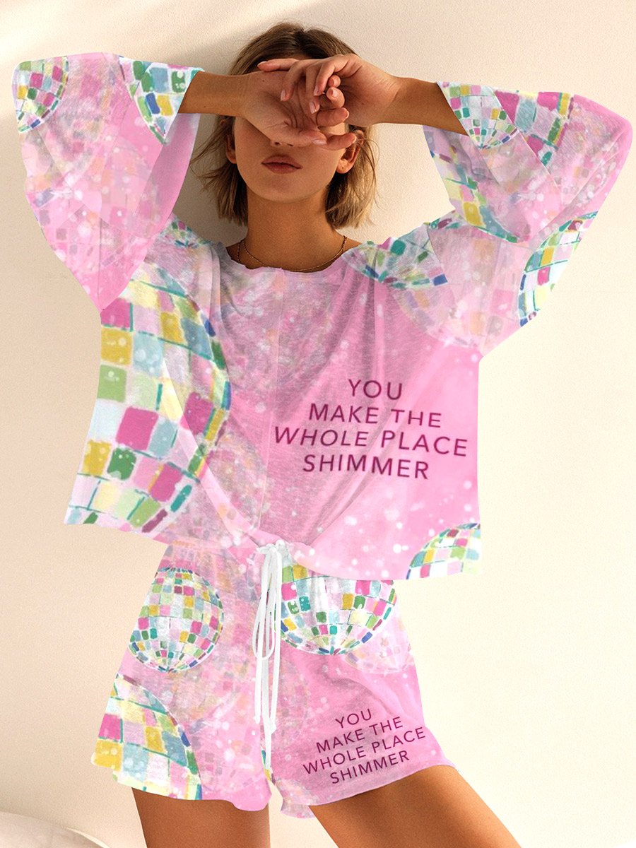 Women's Pink Long Sleeve Pajama Set