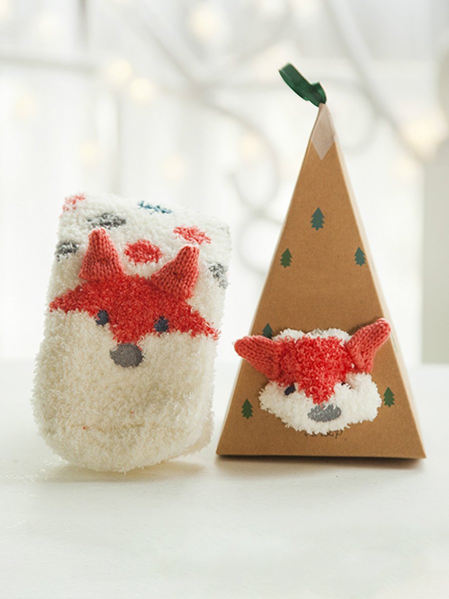 Women's Thick Coral Fleece 3D Christmas Socks