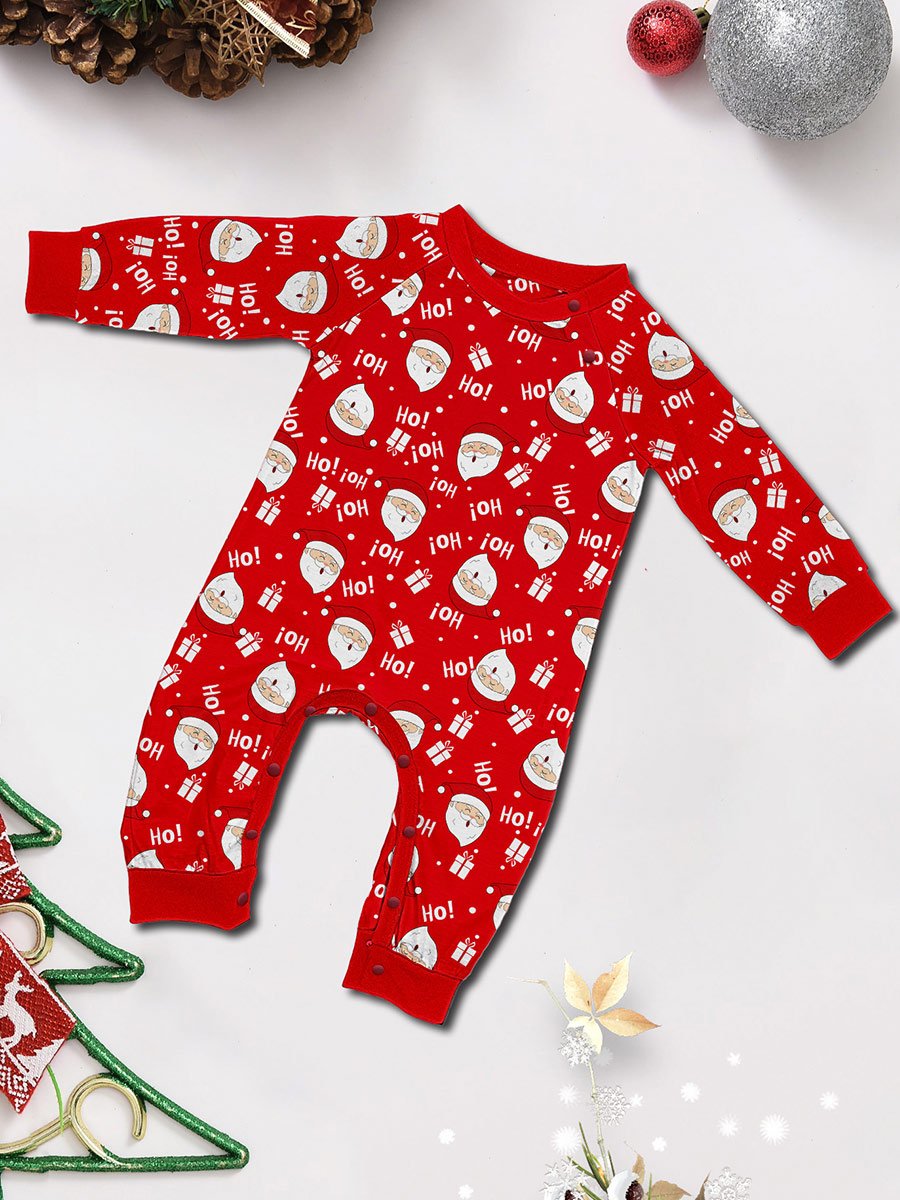 Santa Claus Alphabet Printed Family Homewear Set