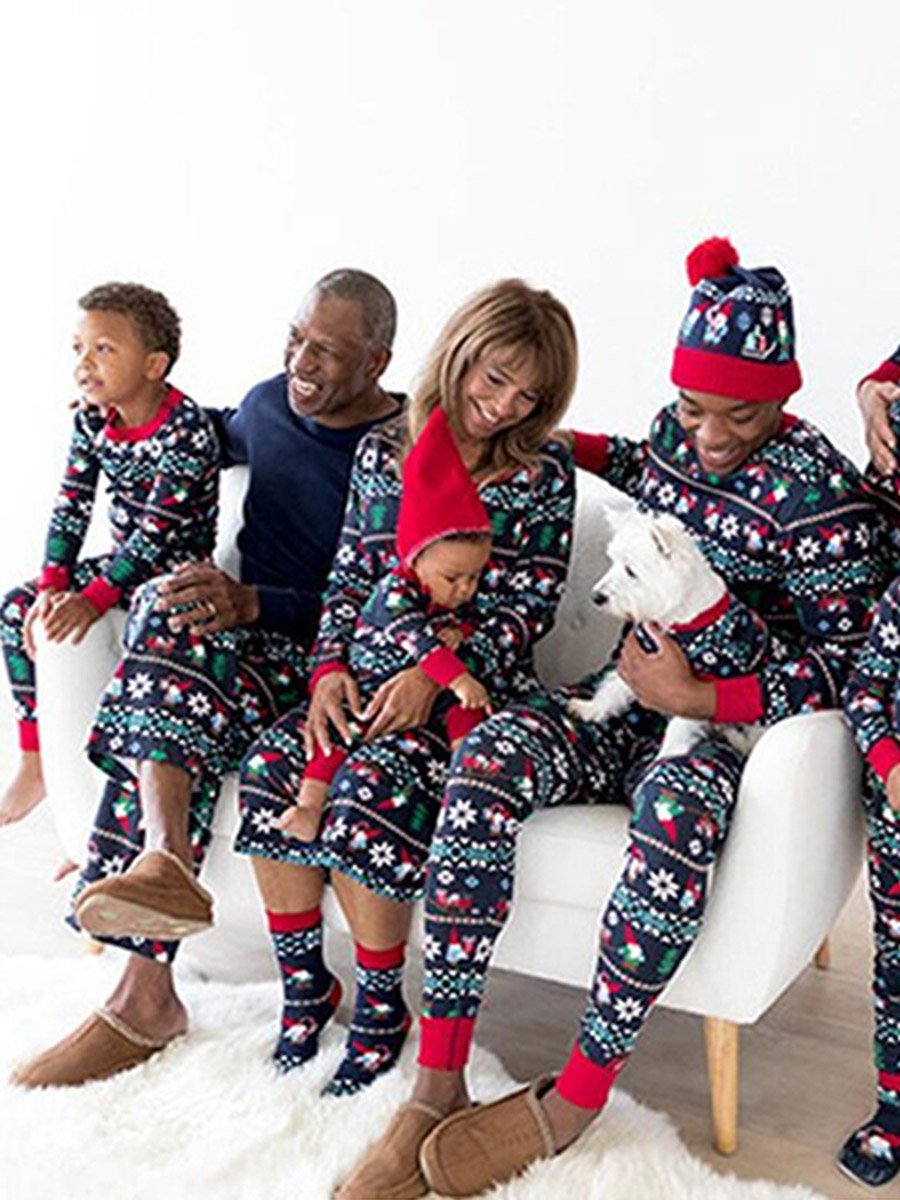 Christmas Snowflake Print Family Lounge Suit