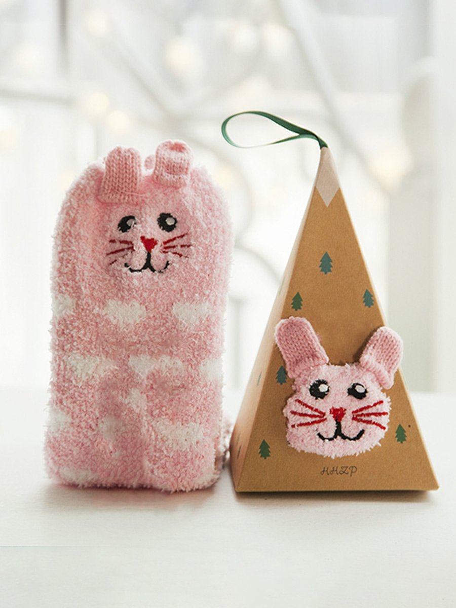 Women's Thick Coral Fleece 3D Christmas Socks