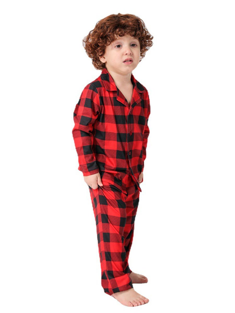 Family Set Christmas Plaid Print Family Pajamas