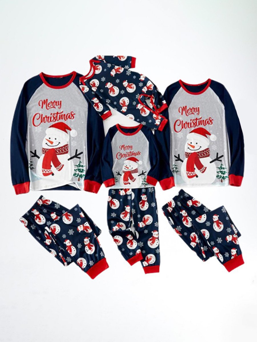 Christmas Snowman Print Family Homewear Set