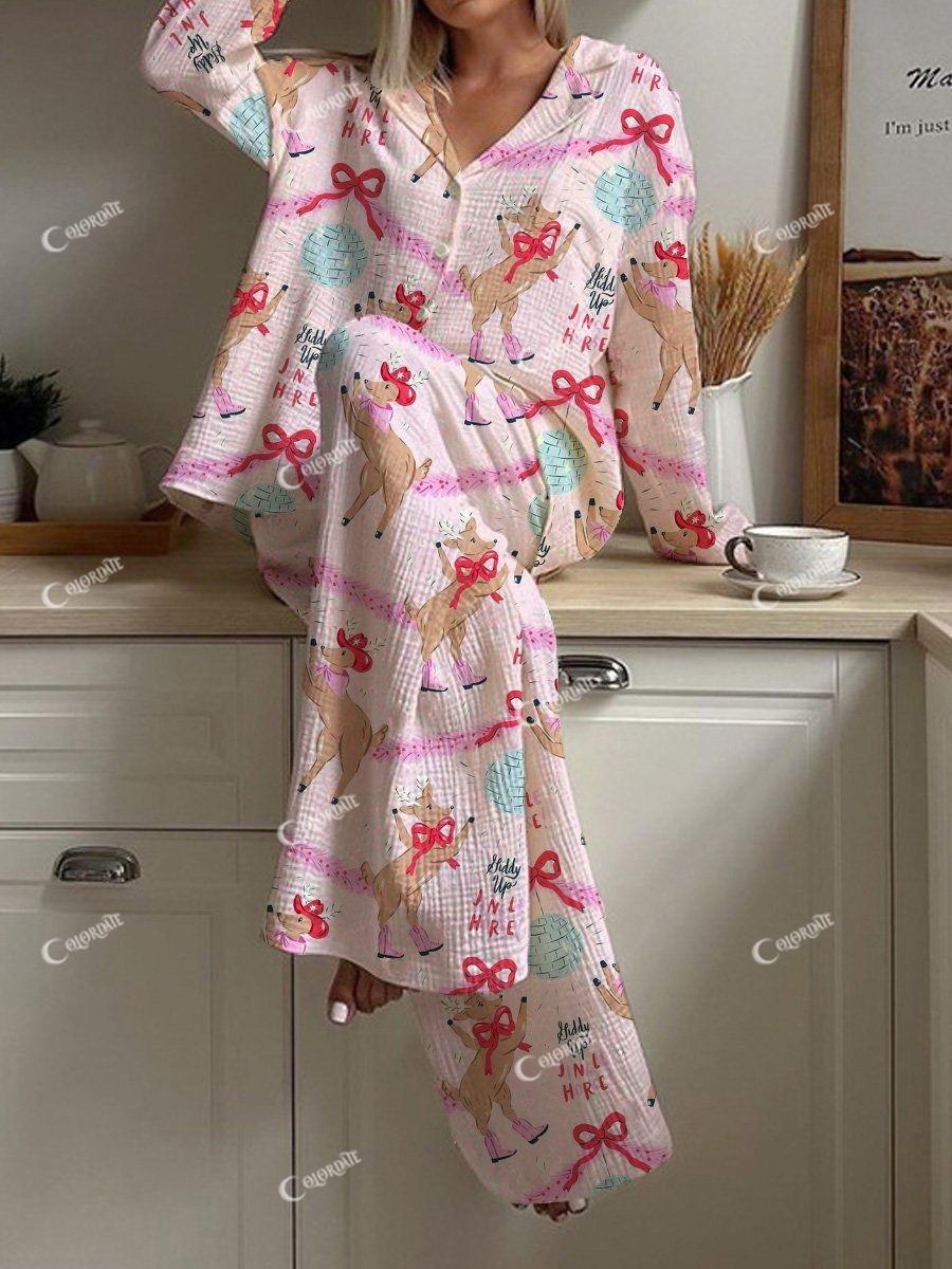 Women's Christmas Pony Pajama Set