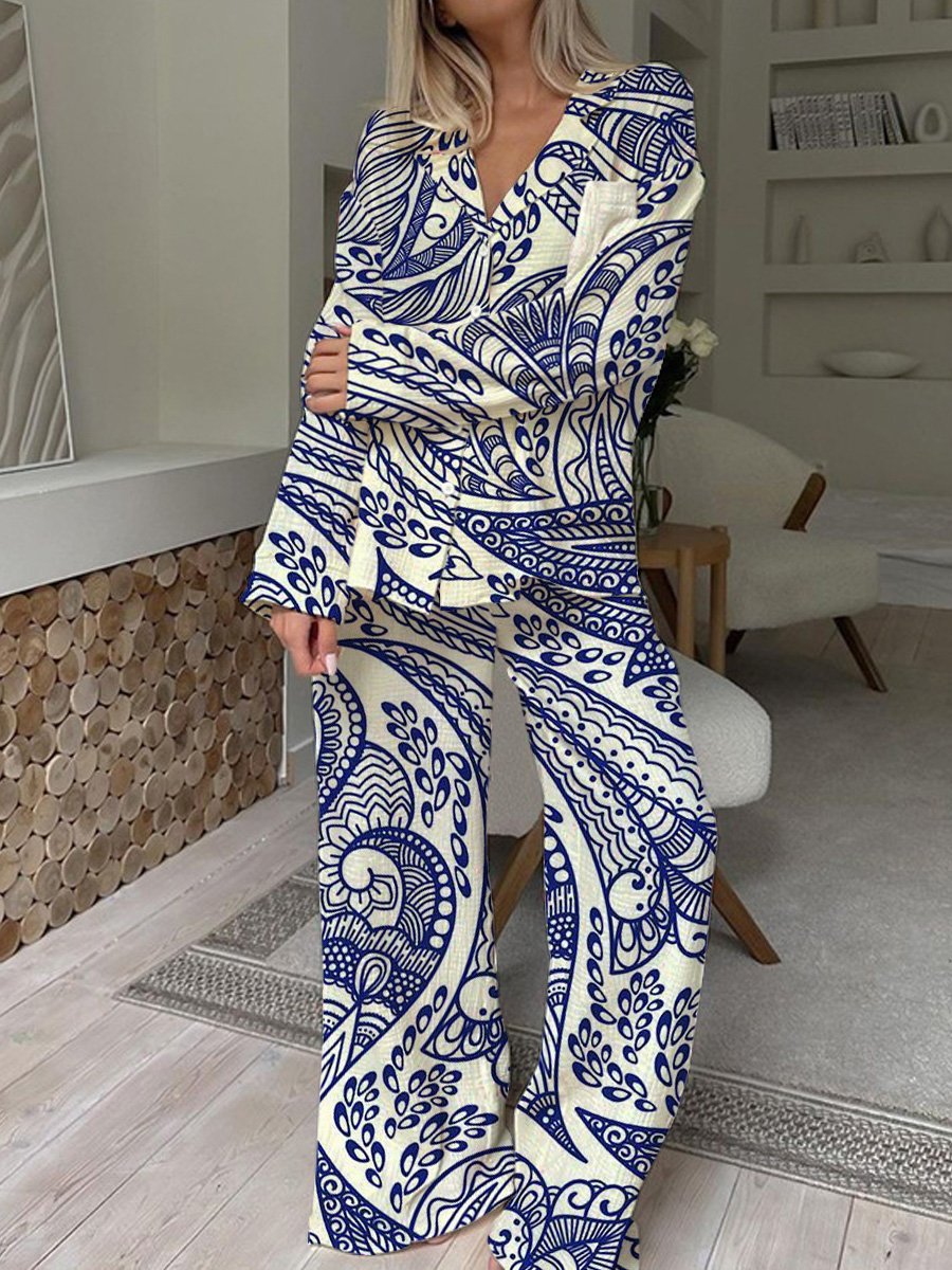 Women's Bohemian Print Pajama Set