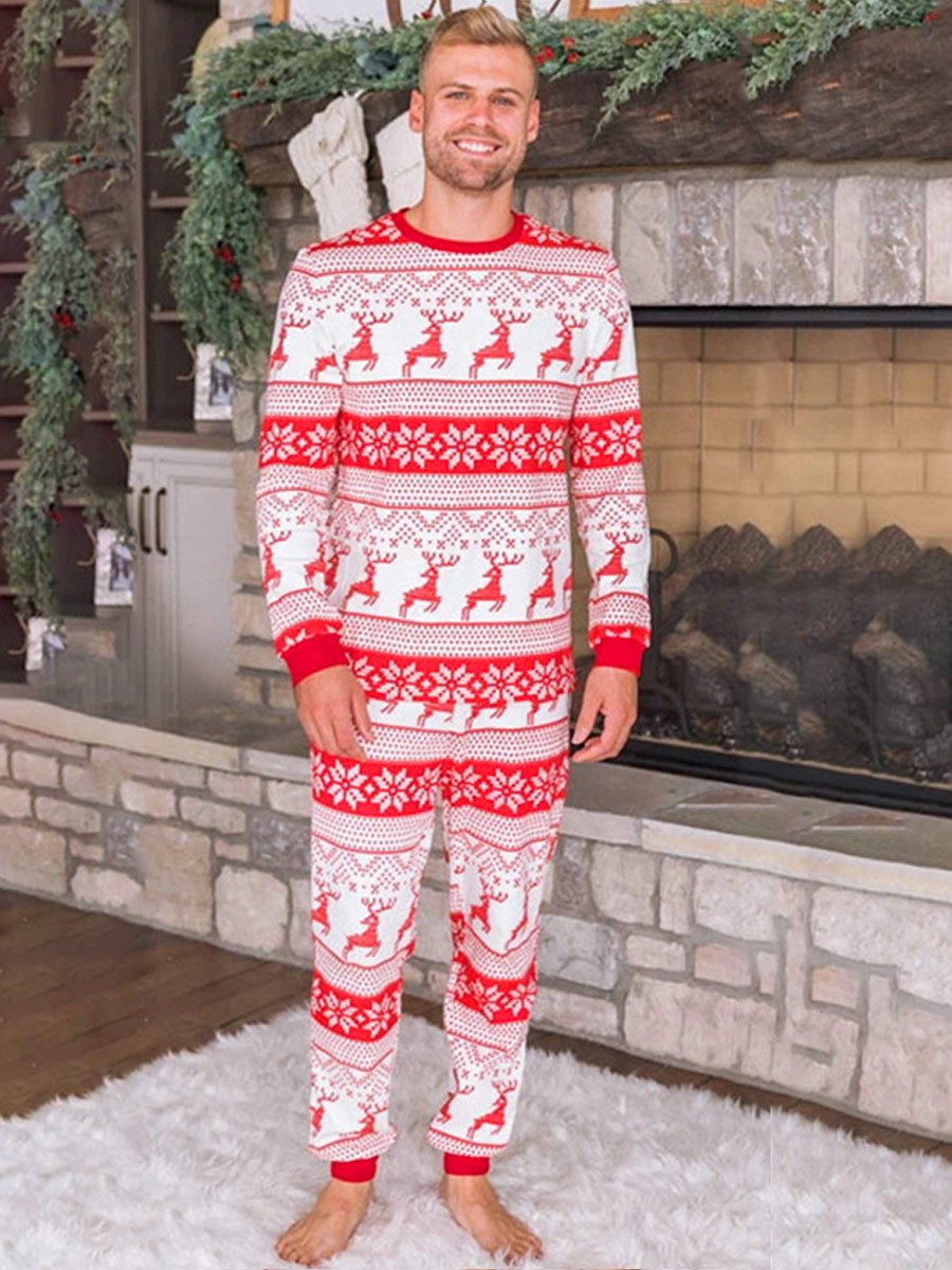 Christmas Elk Print Family Pajama Set