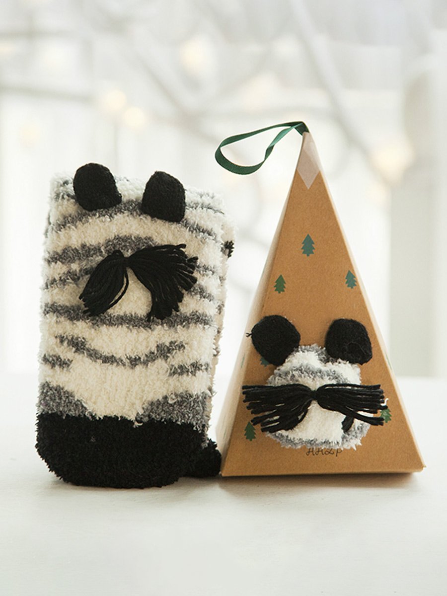 Women's Thick Coral Fleece 3D Christmas Socks