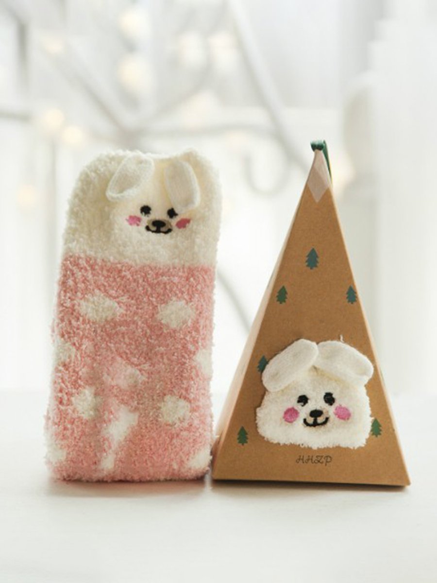 Women's Thick Coral Fleece 3D Christmas Socks