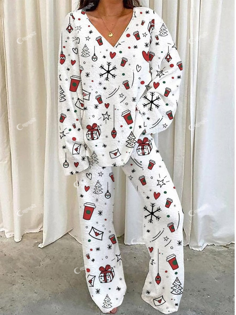 Merry Christmas Loungewear Set For Women