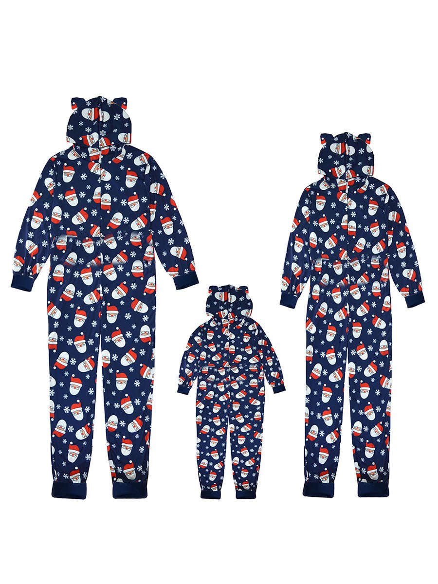 Santa Print Family Hooded Jumpsuit