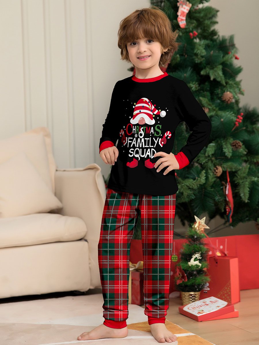 Christmas Snowflake Plaid Printed Family Homewear Set