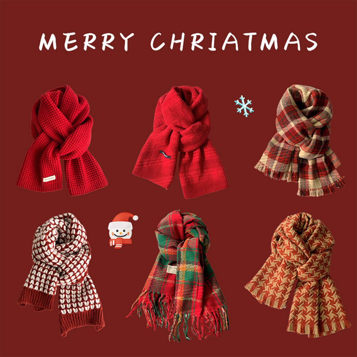 Christmas Ankola Red Scarf