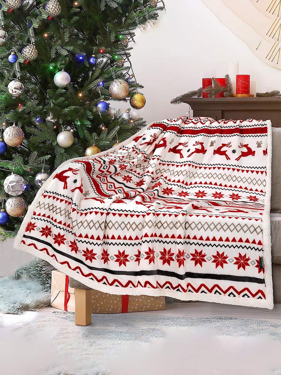 Christmas Printed Elk Snowman Gingerbread Man Snowflake Sofa Blanket