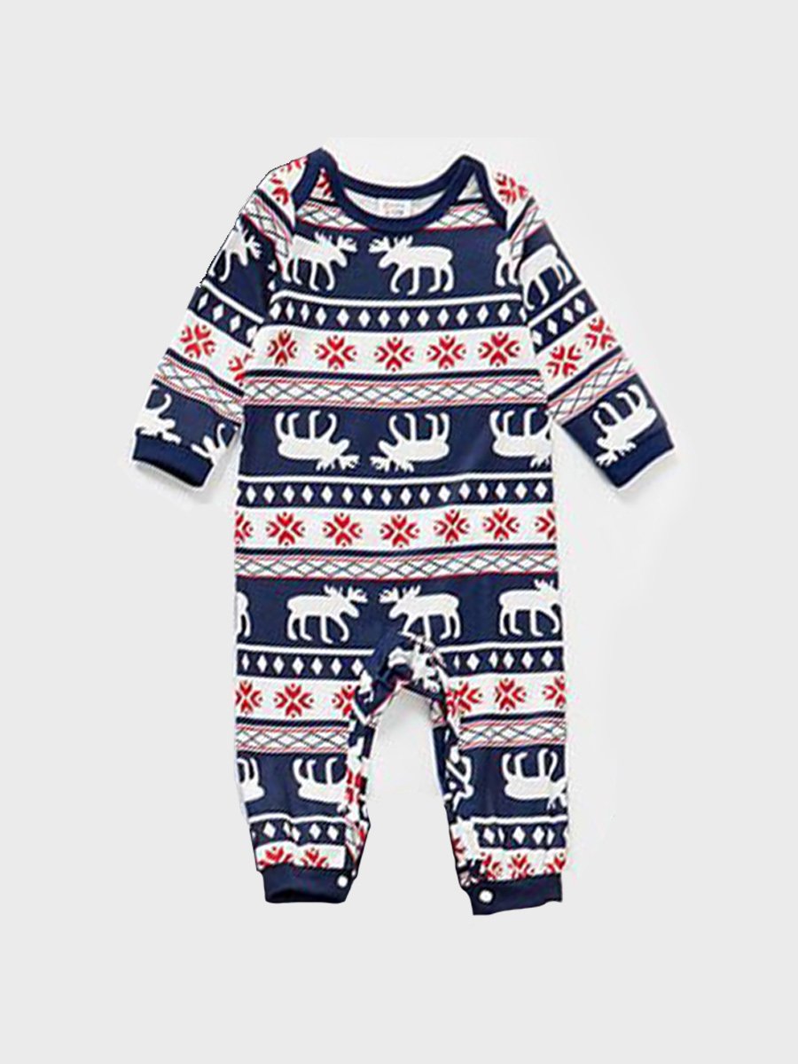 Christmas Print Family Long Sleeve Crew Neck Pajama Set