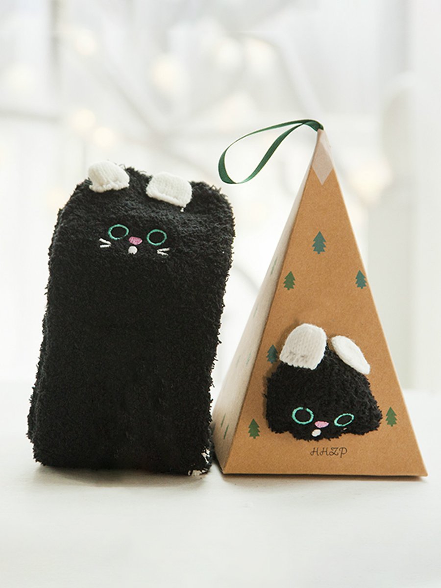 Women's Thick Coral Fleece 3D Christmas Socks