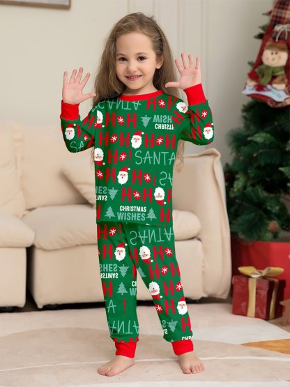 Christmas Letter Print Parent-Child Set