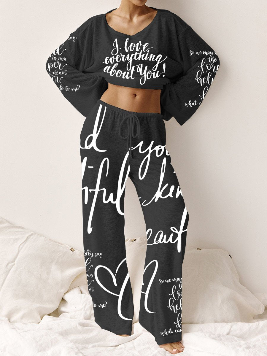 Women's Pink Long Sleeve Cotton Homewear Set