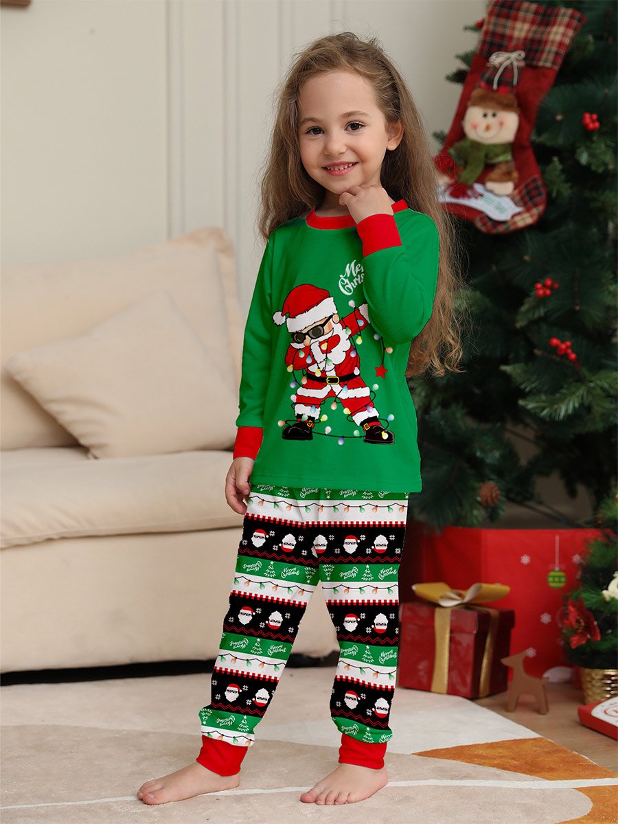 Santa Print Family Long Sleeve Pajama Set