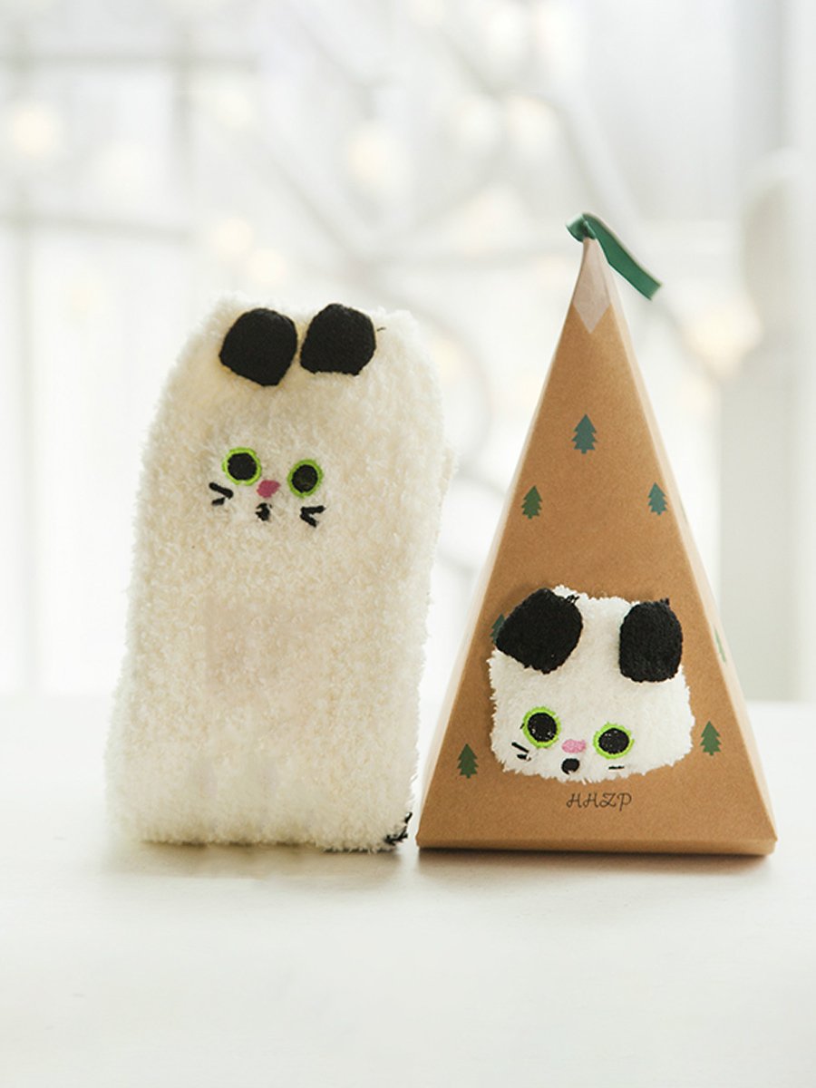 Women's Thick Coral Fleece 3D Christmas Socks